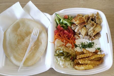 Шаверма на тарелке