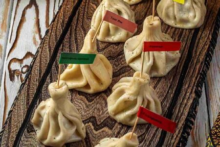 Хинкали с картофелем и аджикой