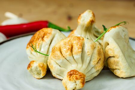 Хинкали жареные свинина и говядина