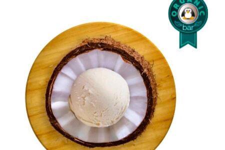 Нежное веганское мороженое с мякотью кокоса на кокосовом молочке