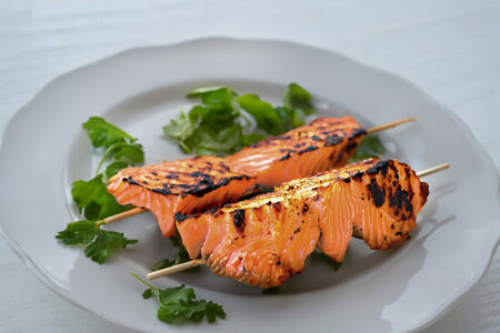 Шашлык из семги на гриле