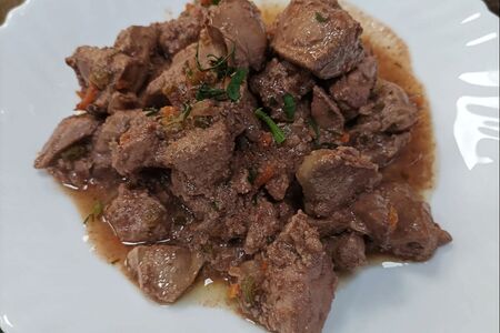 Печень куриная в сливочном соусе