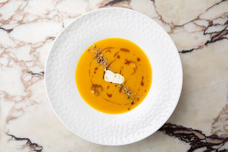 Тыквенный суп с креветками