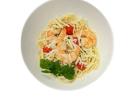 Паста Песто с креветками