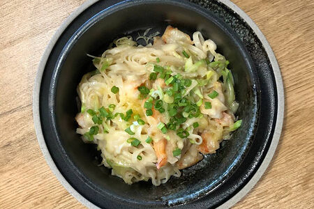 Лапша с креветками в сливочном соусе