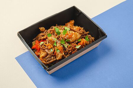 Лапша соба с цыпленком унаги