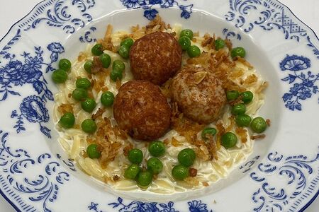 Орзо с митболами из индейки