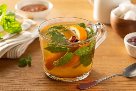 Цитрусовый чай с корицей