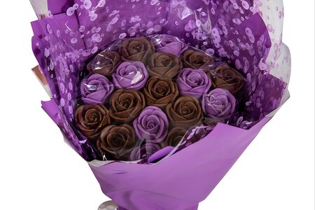 Шоколадные розы букет №4 (фиолетовые)