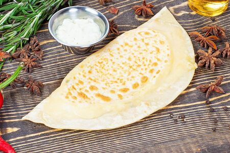 Кутаб с сыром и зеленью