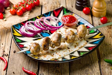 Шампиньоны на мангале