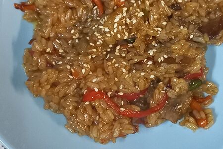 Вок с рисом и сёмгой