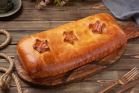 Пирог с черникой и творожным креметте