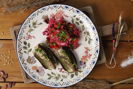 Винегрет с бутербродом