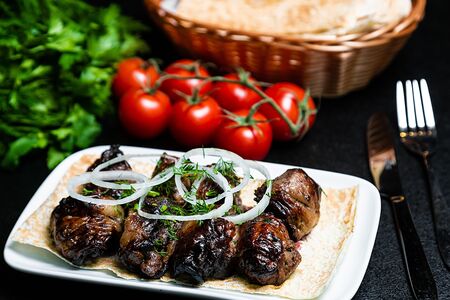 Шашлык из говяжьей печени