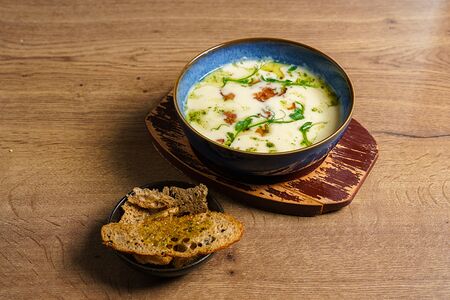 Сырный крем-суп с беконом