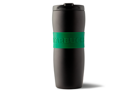 Тамблер из коррозионностойкой стали Lucy Matte Black Green Band 2021, 360 мл