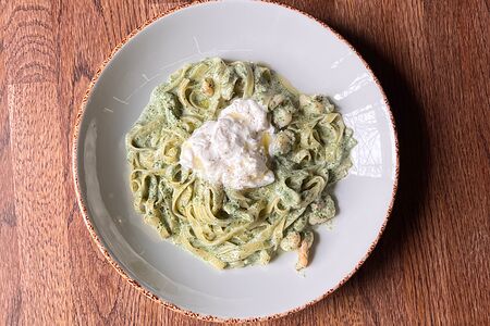 Паста тальятелле с креветками