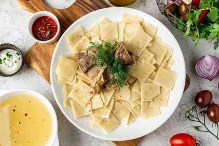 Тонкий хинкал с курицей