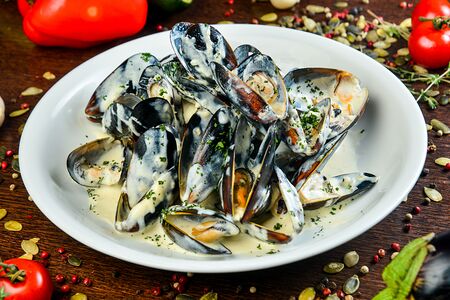 Мидии в Сливочном соусе