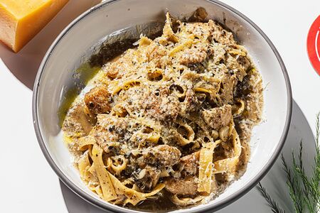 Феттуччине с белыми грибами и трюфелем