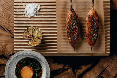 Цукуне из курицы, креветки и ферментированного яйца