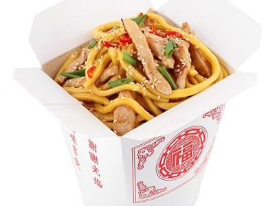 Вок со свининой в сливочном соусе