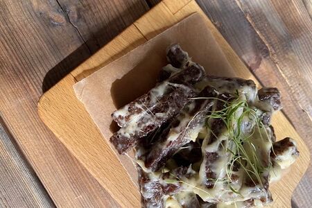 Ржаные гренки с горячим сырои