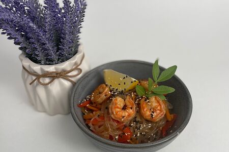 Лапша кадзукири с креветкой
