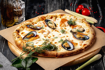 Пицца с морепродуктами