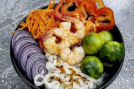 Удон с креветками