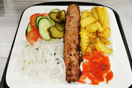 Люля-кебаб из баранины с картошкой