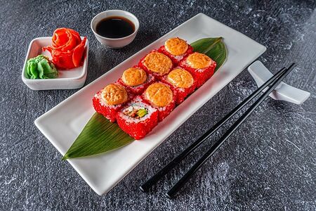 Запеченный ролл с крабом 8 шт