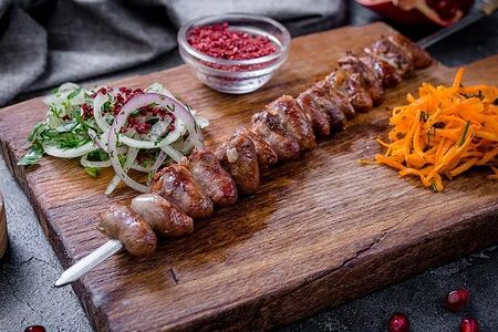 Шашлык из куриных сердечек