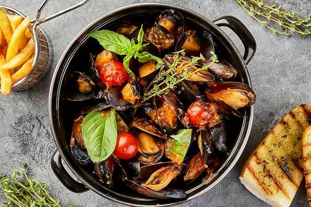 Мидии в белом вине