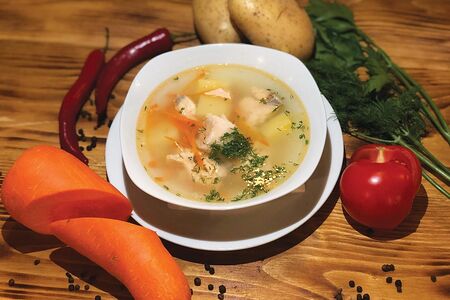 Уха с семгой