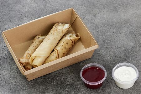 Блины с творогом и бананом