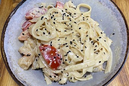 Удон сливочный с креветкой