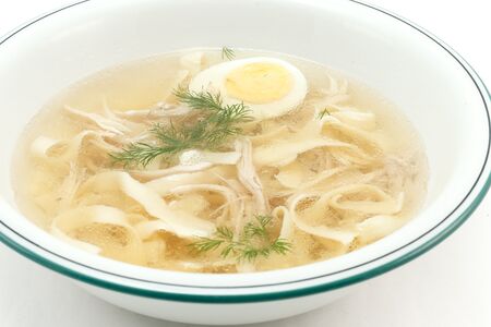 Куриный бульон с домашней лапшой