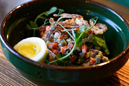 Оливье с телятиной