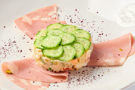 Детский салат оливье с мортаделлой