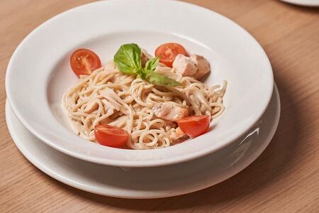 Спагетти с сёмгой