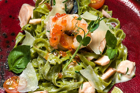 Шпинатные феттучини