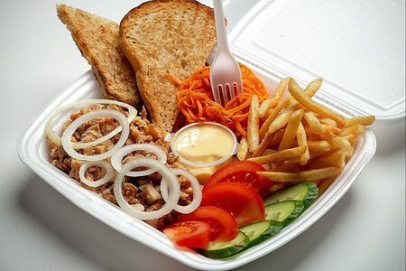 Шаурма открытая со свининой