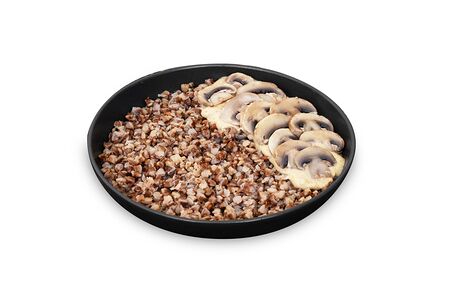 Гречневая каша с шампиньонами и белыми грибами