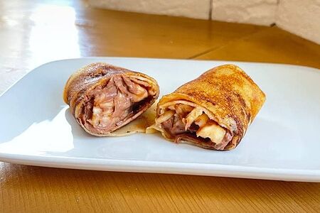 Блин с бананом и шоколадом