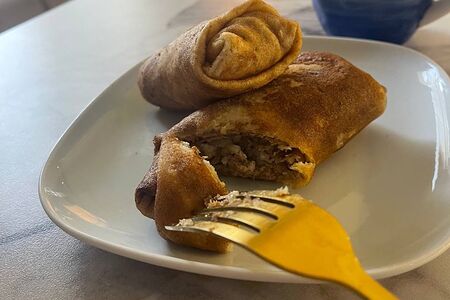 Блины с мясом и рисом