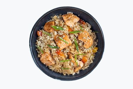 Рис с лососем