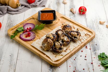 Шампиньоны на мангале