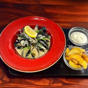 Мидии в сливочном соусе